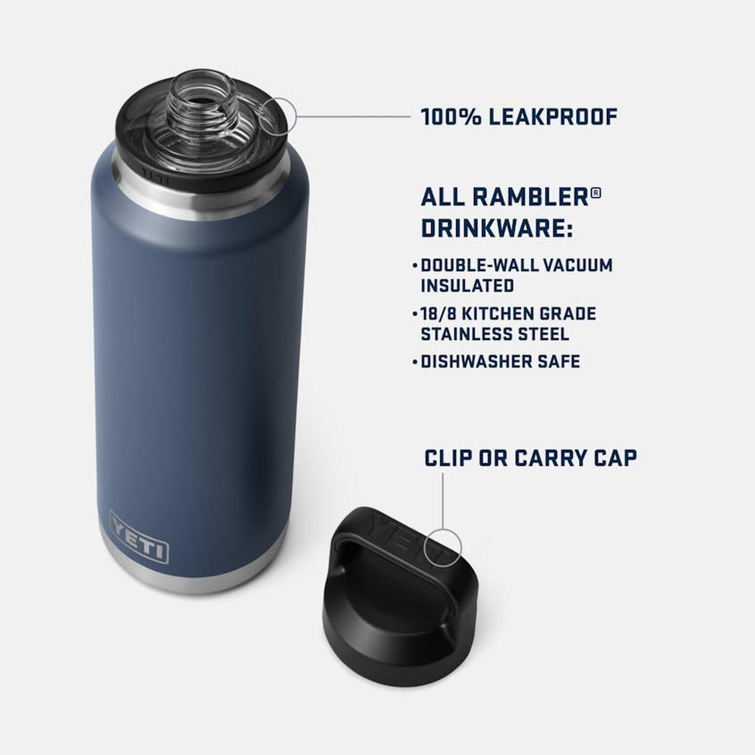 Termo Botella Rambler® 1.4L (46oz) con Tapa Chug YETI - Estaca Outdoors
