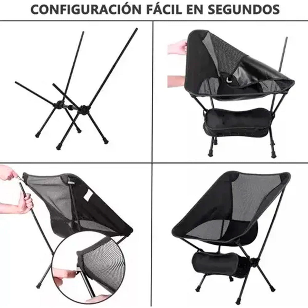 Silla Plegable De Camping Portátil De Carga De 150kg