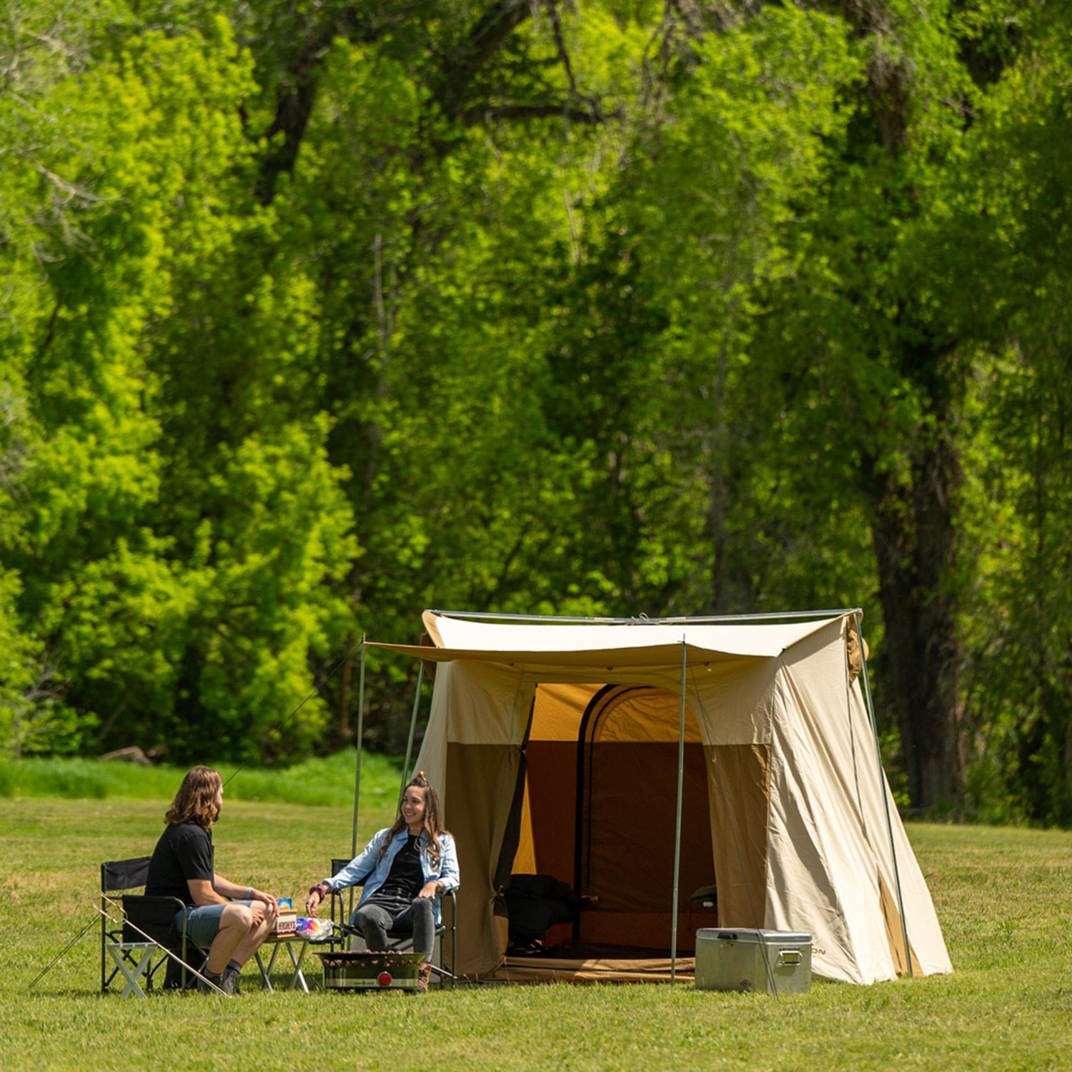 Casa de Campaña de Lona de Algodón Mesa 10' (3mx3m) Para 6 Personas (4 Estaciones) TETON - Estaca Outdoors