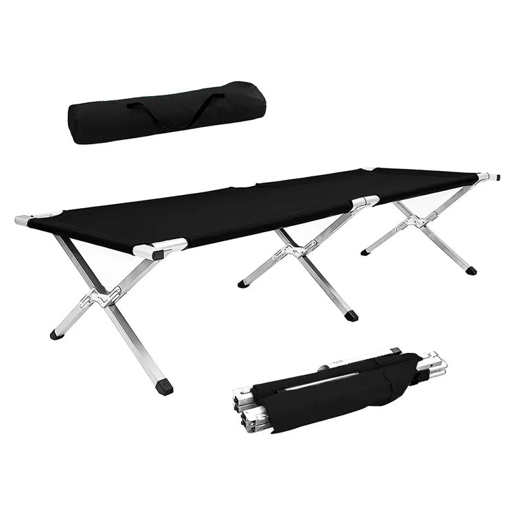 Catre Plegable Para Acampar Cama Portátil Exterior Campismo Color Negro