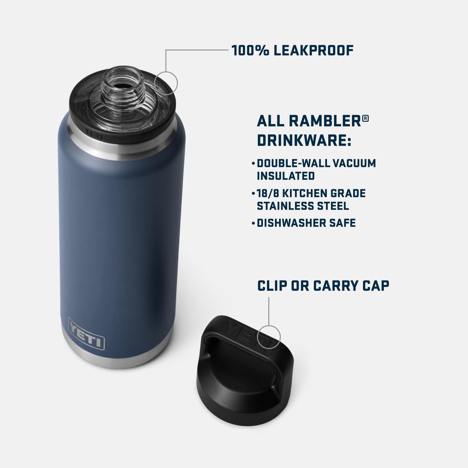 Botella Termo Rambler® 1.1L (36oz) con Tapa Chug YETI - Estaca Outdoors