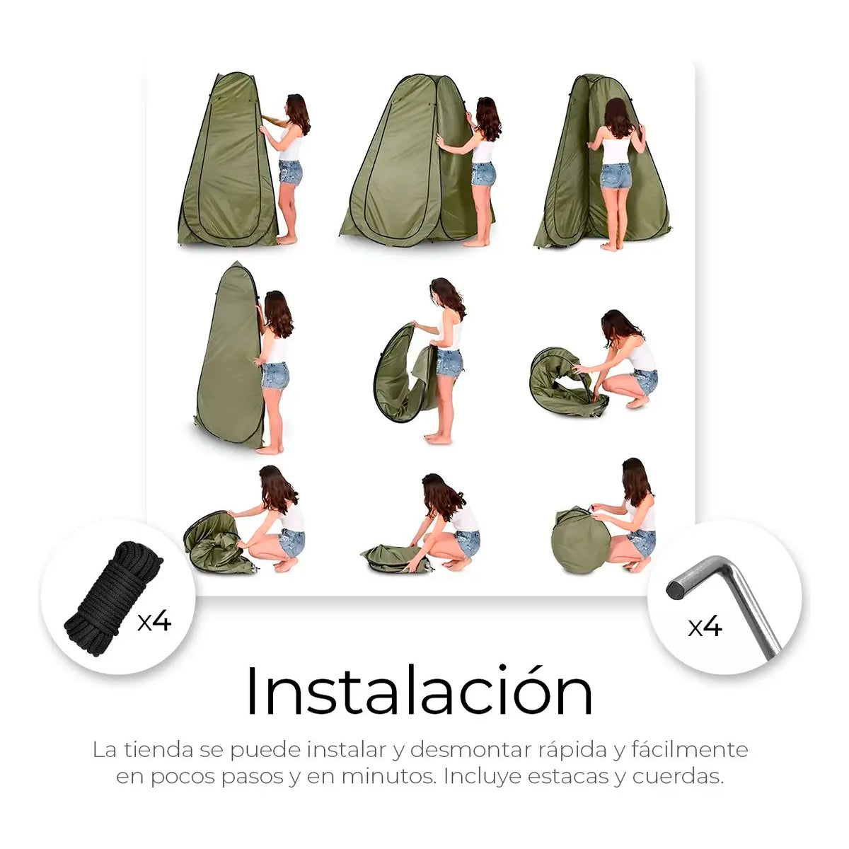 Casa De Campaña Privacidad Baño Plegable Portátil Ducha Cambiador Raganet