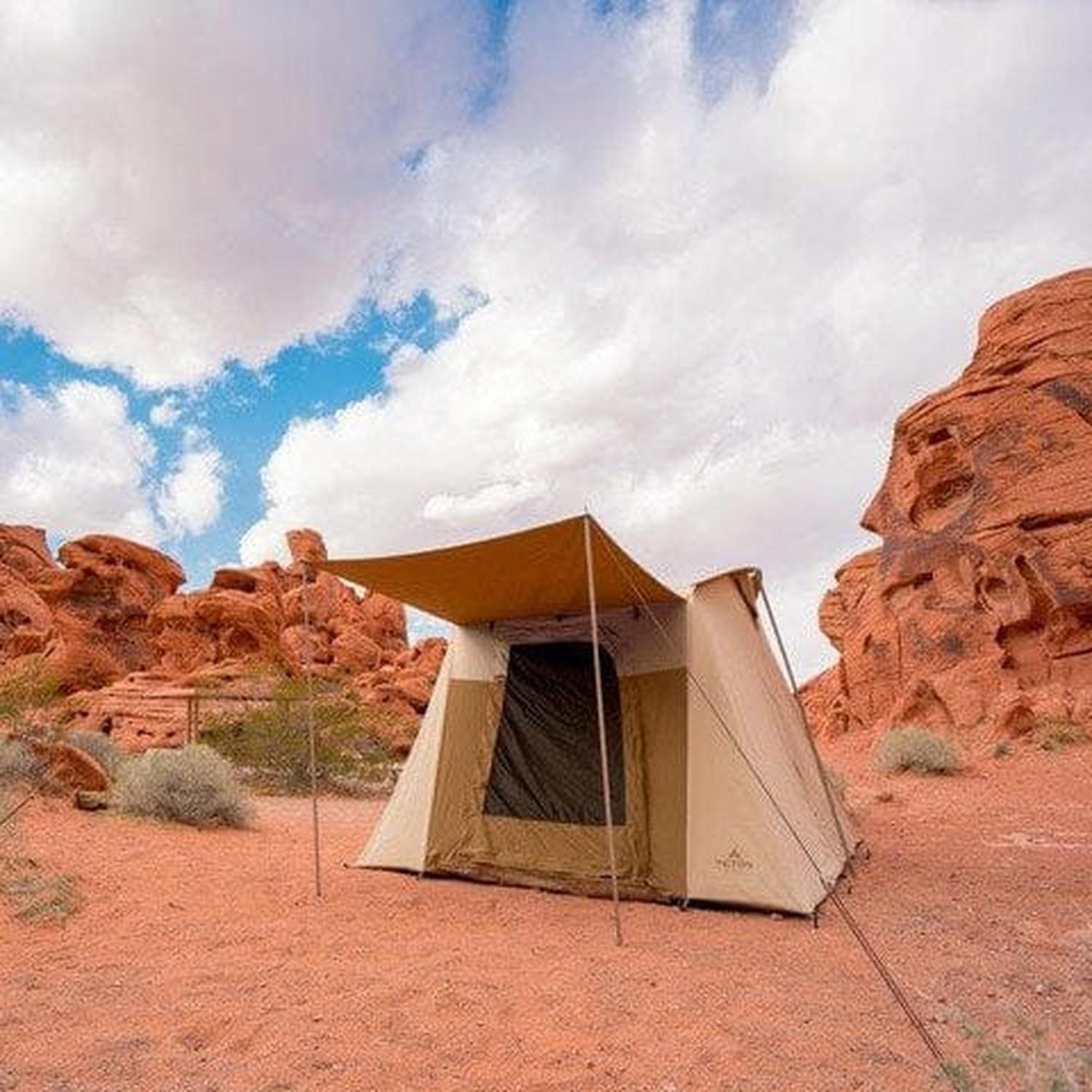 Casa de Campaña de Lona de Algodón Mesa 10' (3mx3m) Para 6 Personas (4 Estaciones) TETON - Estaca Outdoors