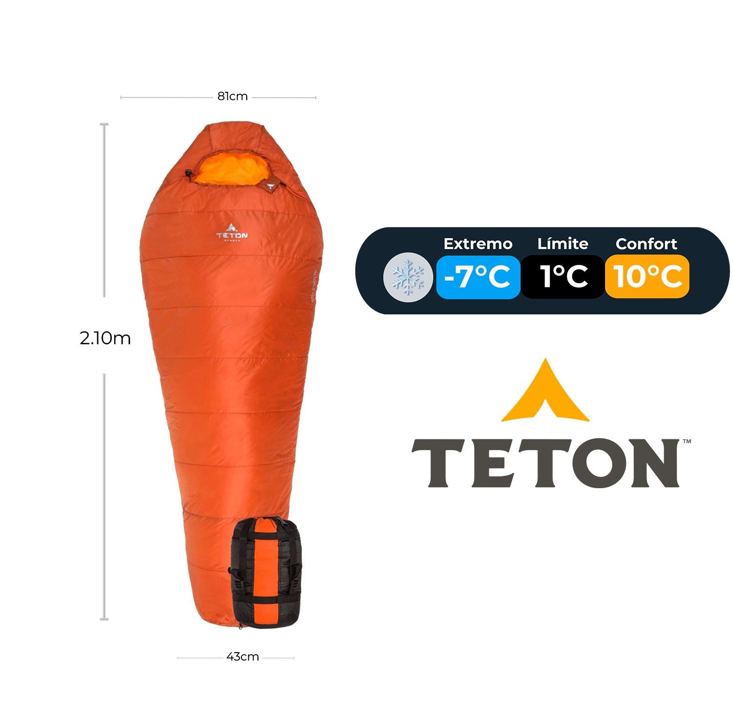 Sleeping Tipo Momia ALTOS-S 20°F (-7°C) TETON - Estaca Outdoors
