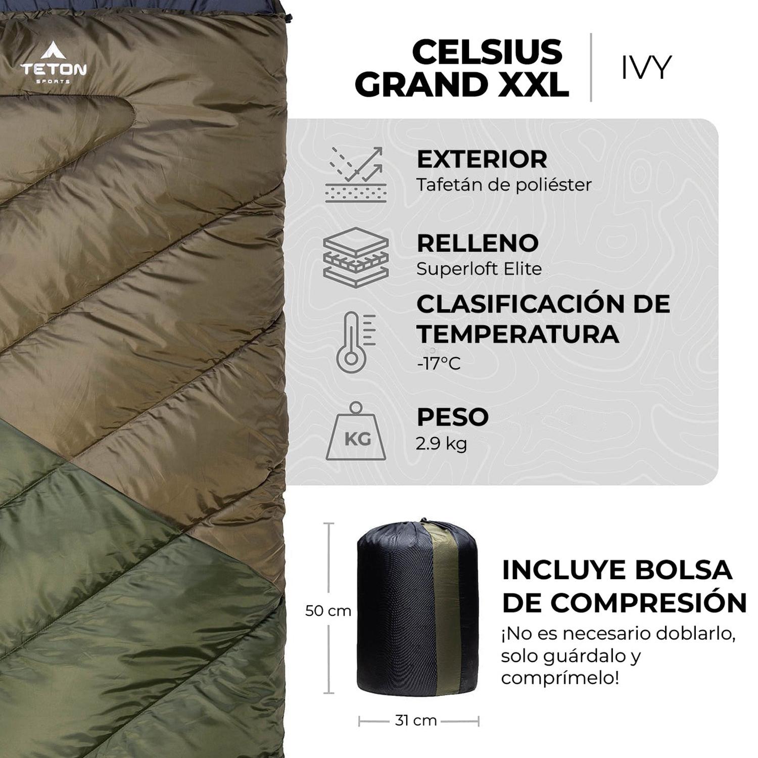 Sleeping Celsius Grand XXL 0°F (-18°C) TETON - Estaca Outdoors