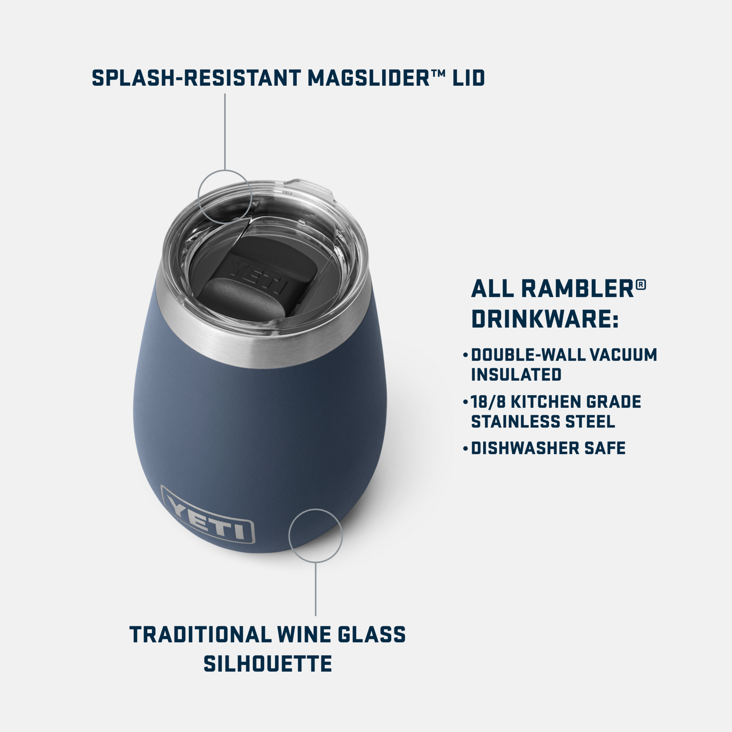 Vaso Copa para Vino Rambler® 295ml (10oz) YETI - Estaca Outdoors