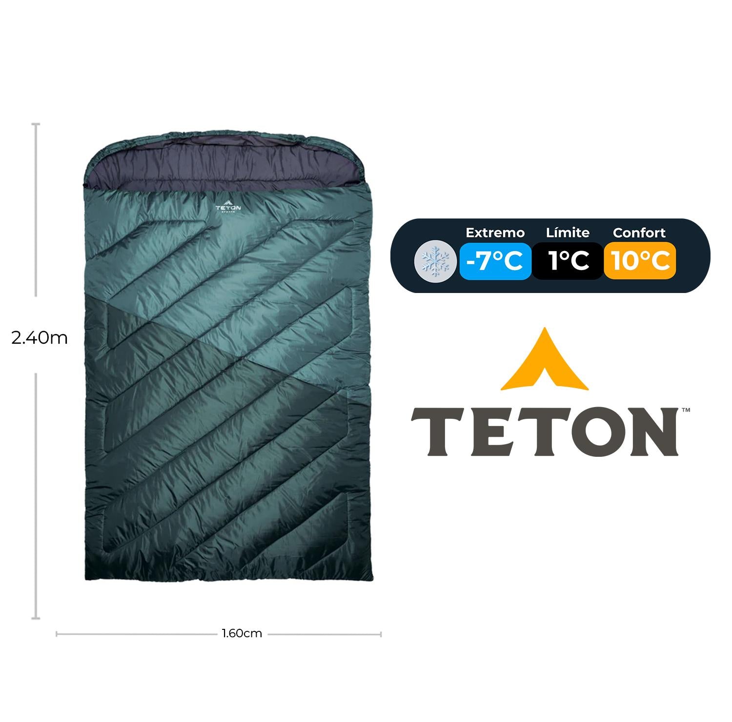 Sleeping Para 2 Personas "Celsius Mammoth" de 20°F (-7°C) TETON - Estaca Outdoors
