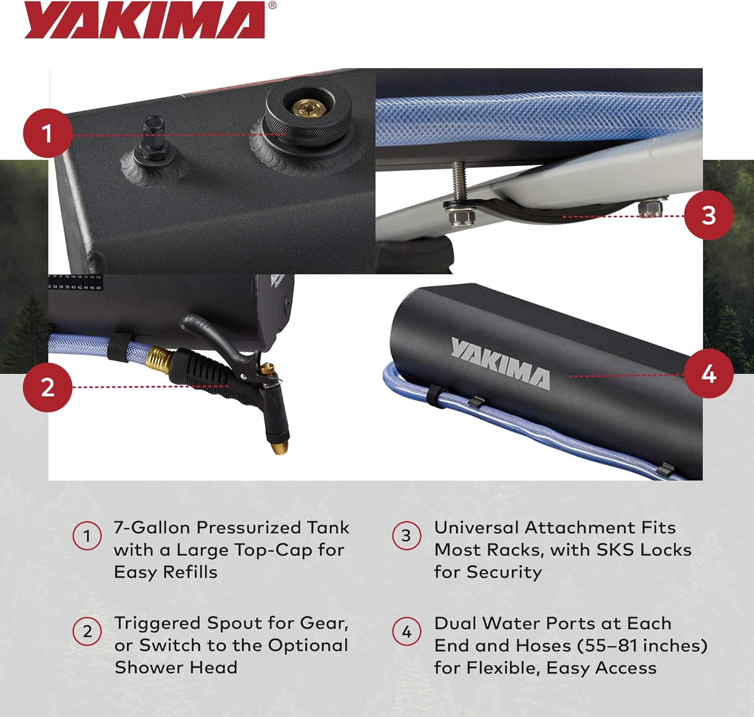 Almacenamiento Portátil de Agua RoadShower Yakima - Estaca Outdoors