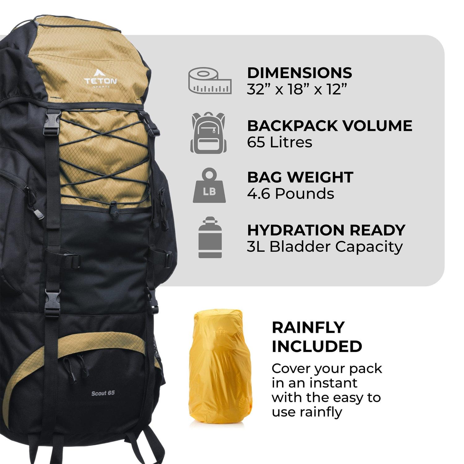 Mochila Para Backpacking Scout 65L TETON - Estaca Outdoors