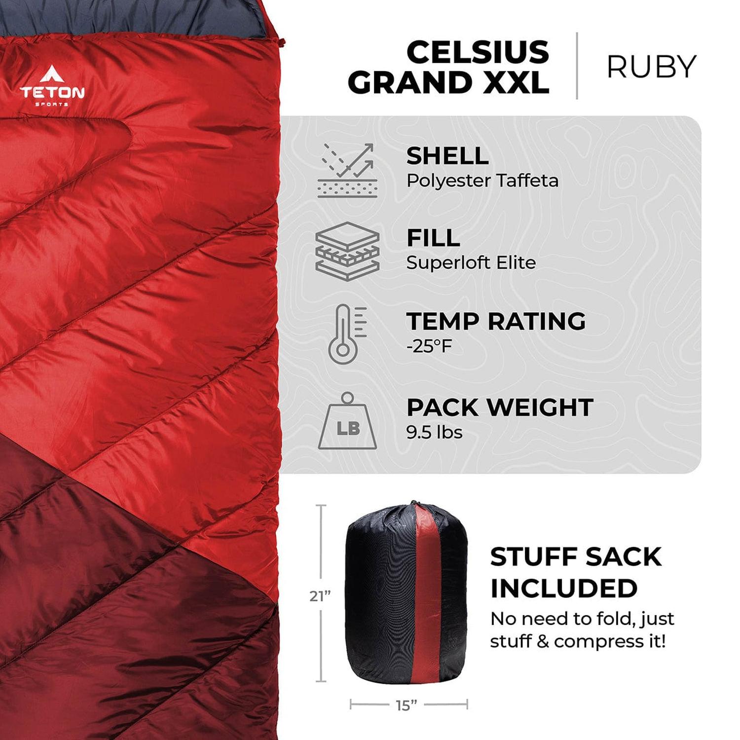 Sleeping Celsius Grand XXL -25°F (-31°C) TETON - Estaca Outdoors
