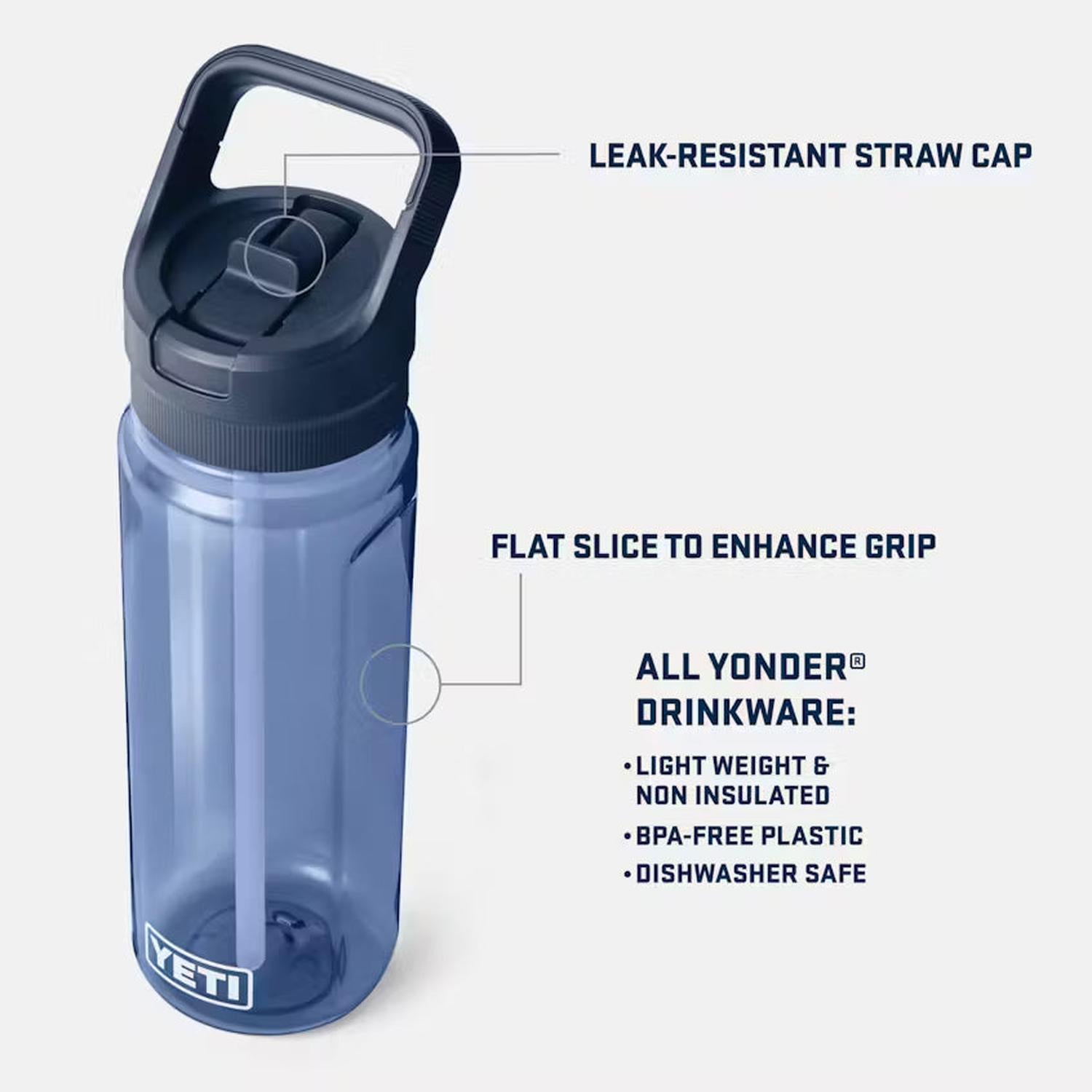 Termo Botella con Popote YONDER® 750ml (25oz) con Tapa Antiderrames  YETI - Estaca Outdoors
