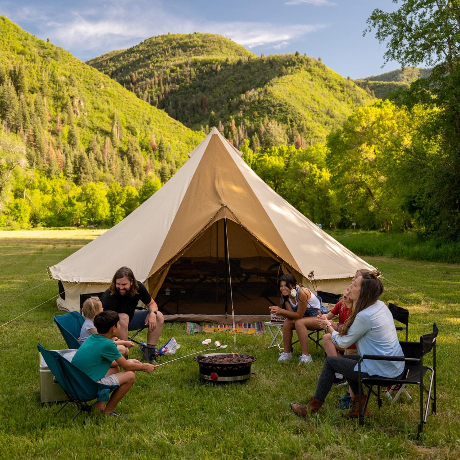 Tipi Carpa de Lona de Algodón Para 8 Personas SIERRA Canvas 16" (4.8m Diámetro) 4 Estaciones TETON - Estaca Outdoors