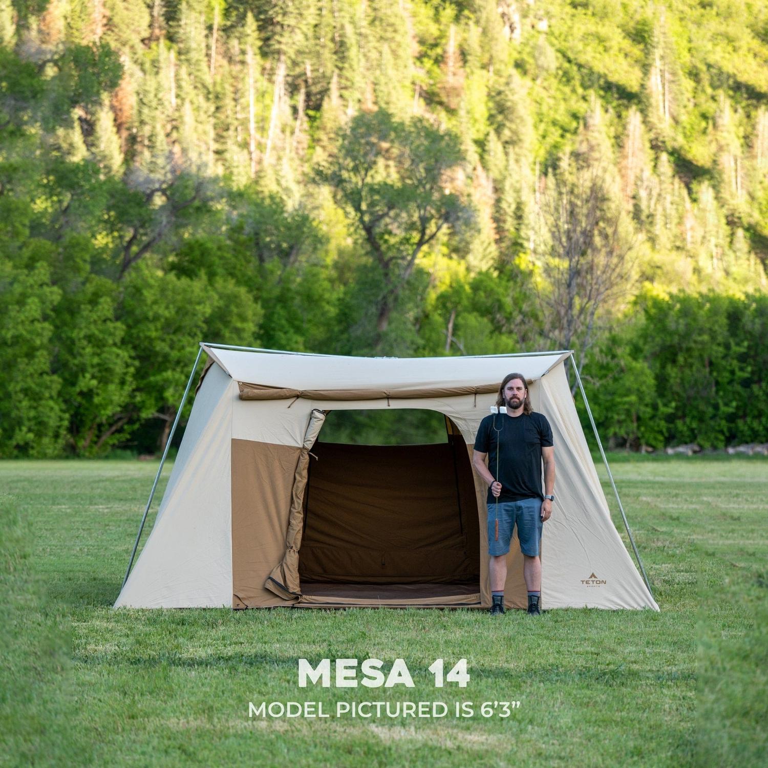 Casa de Campaña de 4 Estaciones de Lona de Algodón Para 8 Personas Mesa Canvas 14" (4.2mx3m) TETON - Estaca Outdoors