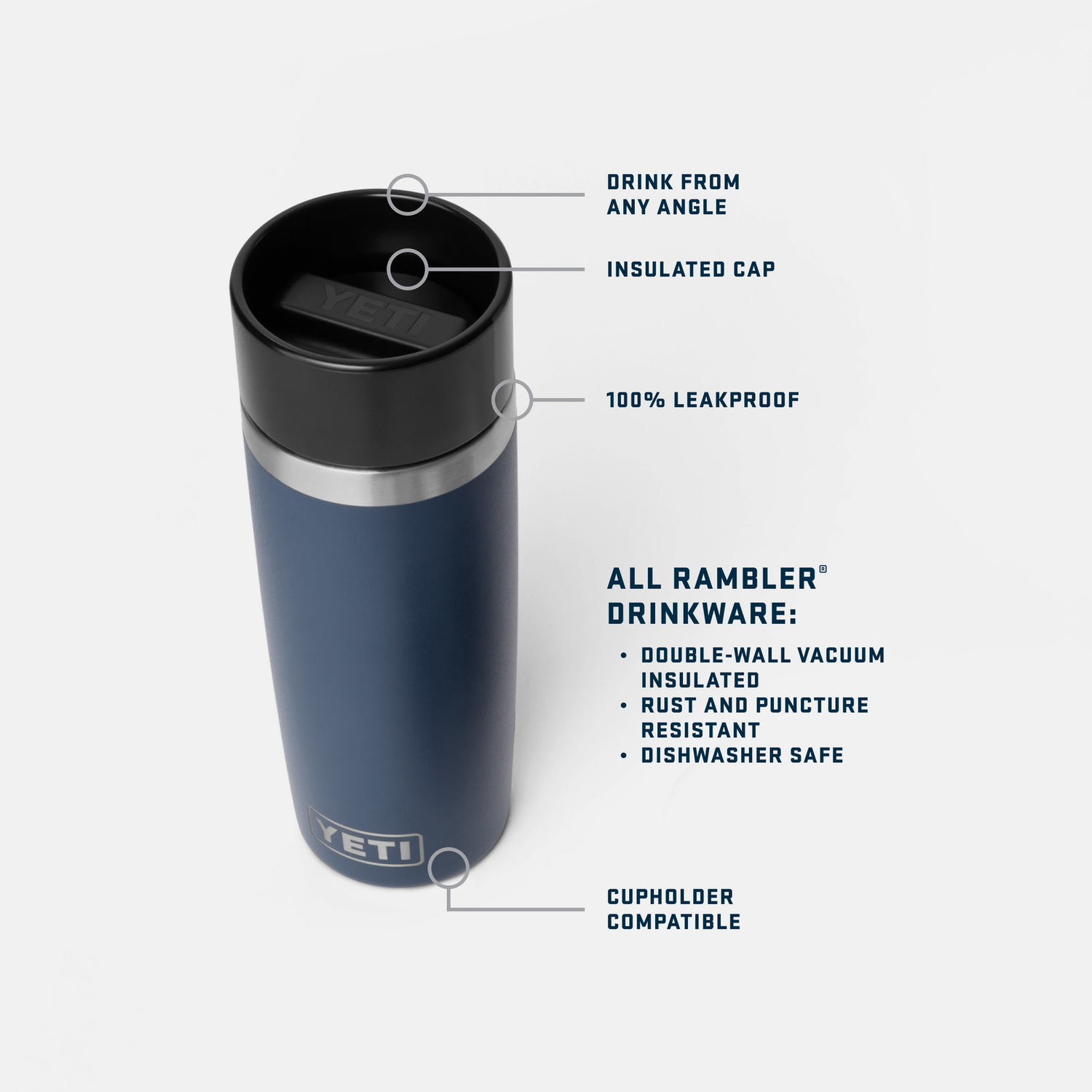 Termo Rambler® de 473ml (16oz) con Tapa de Rosca YETI - Estaca Outdoors