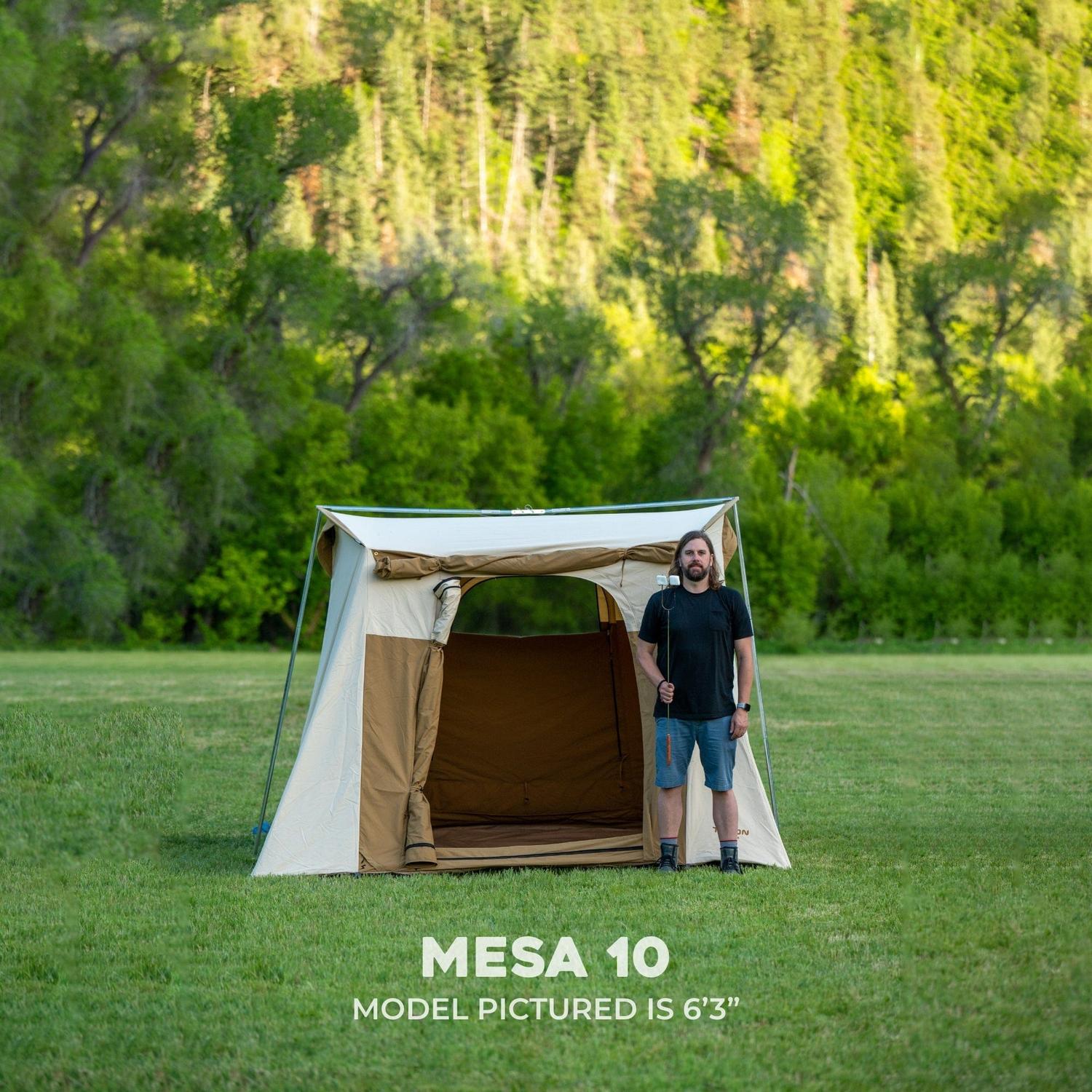 Casa de Campaña de Lona de Algodón Mesa 10' (3mx3m) Para 6 Personas (4 Estaciones) TETON - Estaca Outdoors