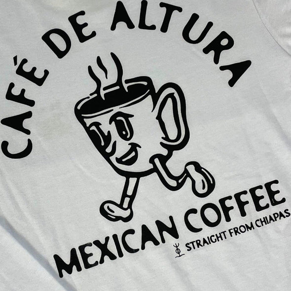 Playera Café De Altura Tee | Blanca Manga Larga Ojo de Toro - Estaca Outdoors