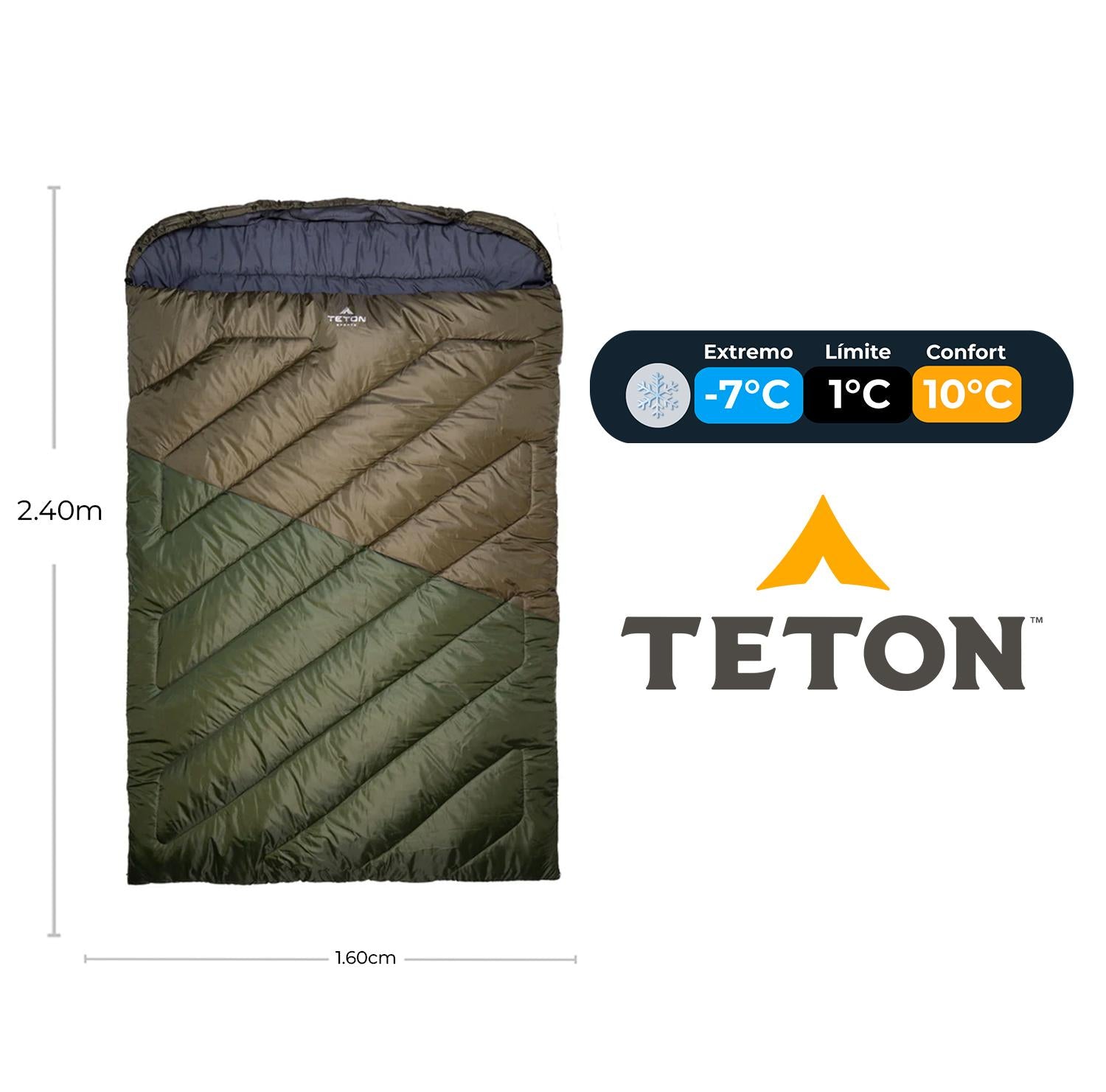Sleeping Para 2 Personas "Celsius Mammoth" de 20°F (-7°C) TETON - Estaca Outdoors