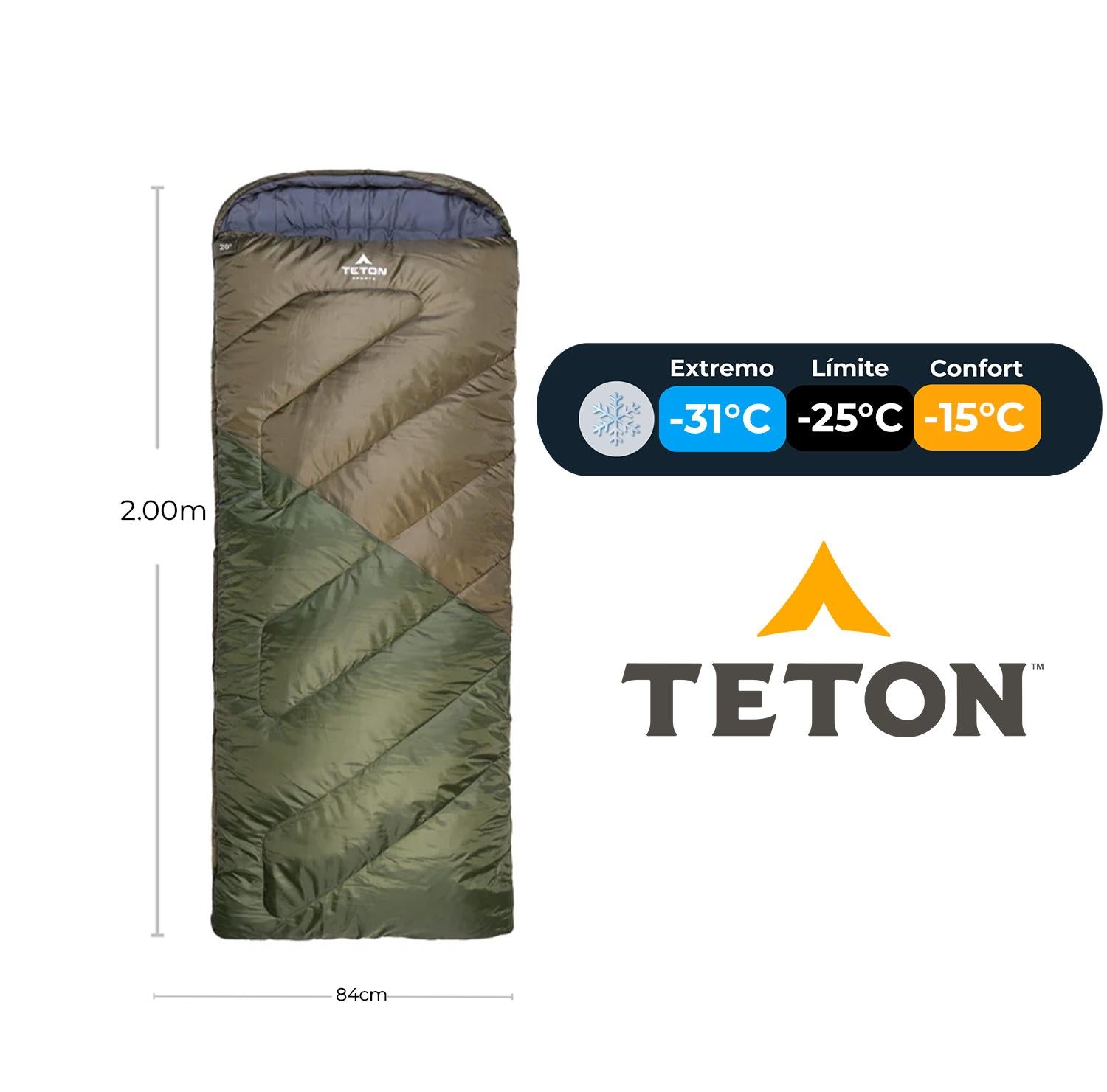 Sleeping Celsius -25°F (-31°C) TETON - Estaca Outdoors