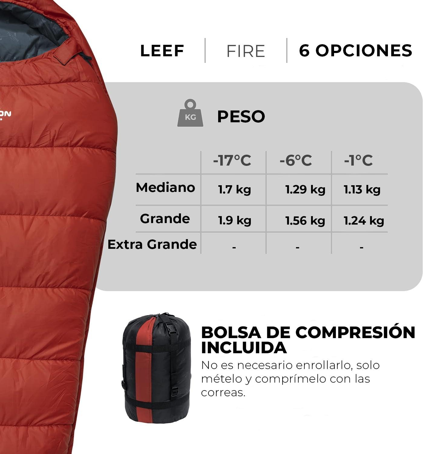 Sleeping Tipo Momia LEEF 30°F (-1°C) TETON - Estaca Outdoors