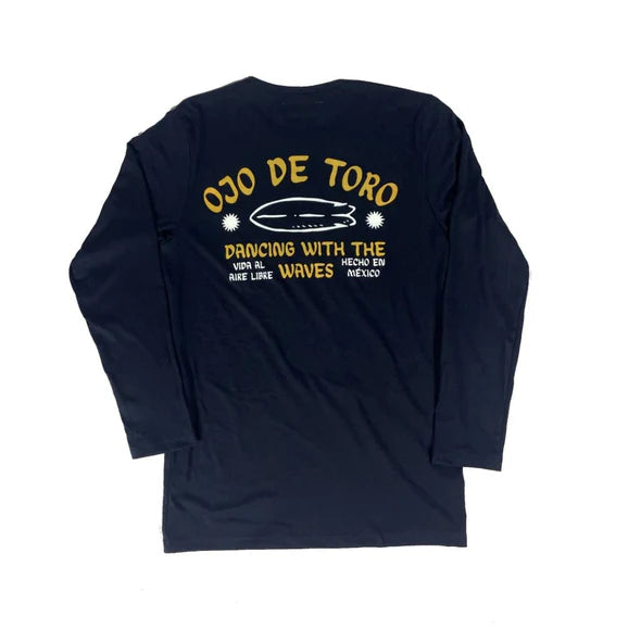 Playera Dancing With The Waves Tee | Azul Marino Manga Larga Ojo de Toro - Estaca Outdoors