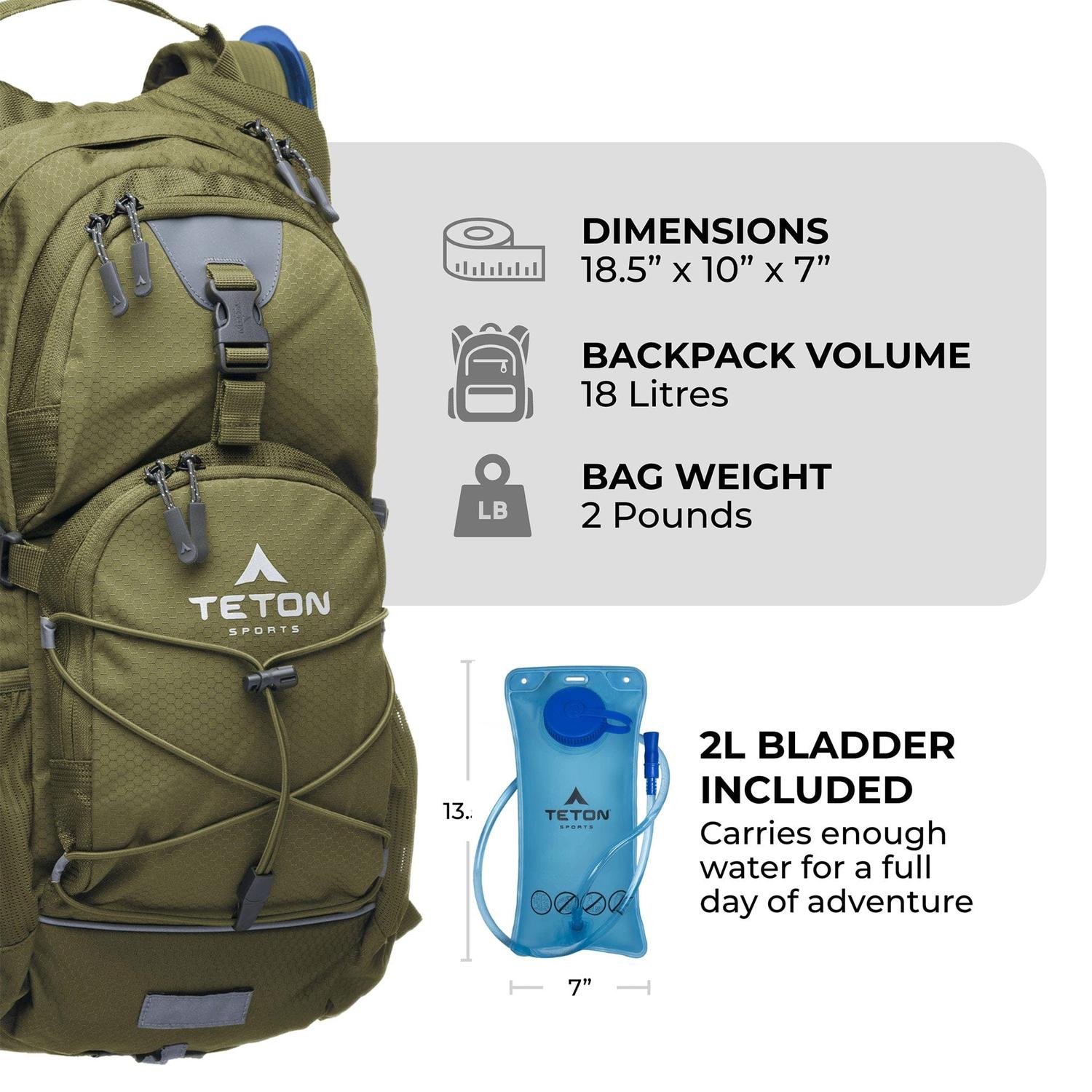 Mochila de Ataque Oasis 18L con Bolsa de Agua de 2L TETON - Estaca Outdoors