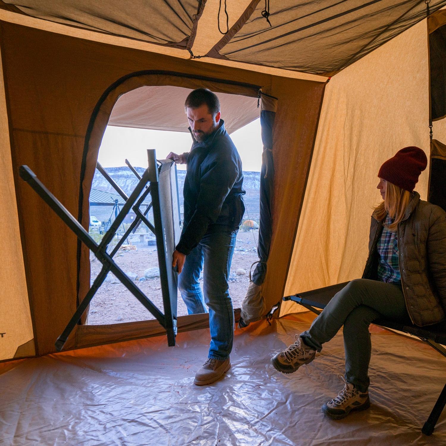 Casa de Campaña de Lona de Algodón Mesa 10' (3mx3m) Para 6 Personas (4 Estaciones) TETON - Estaca Outdoors